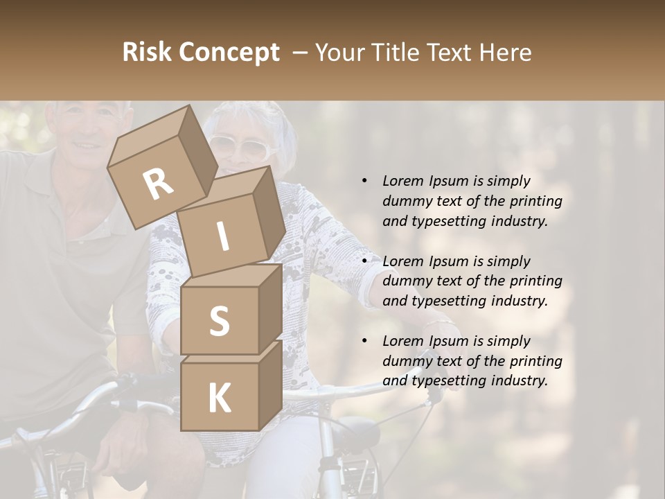 A Man And A Woman Riding A Bike In The Woods PowerPoint Template