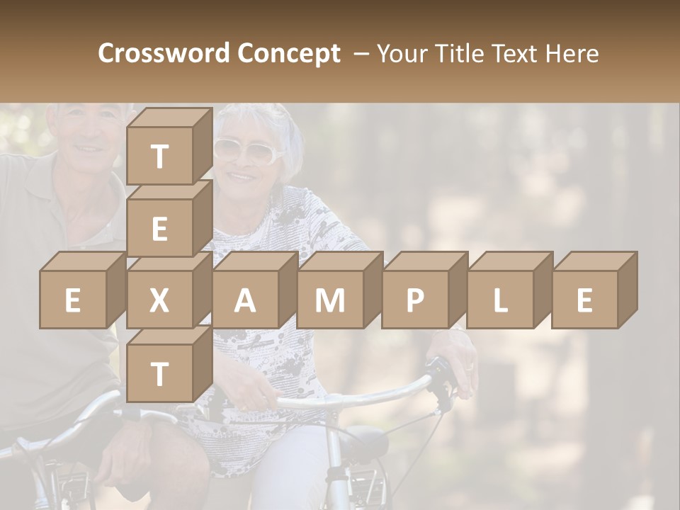 A Man And A Woman Riding A Bike In The Woods PowerPoint Template