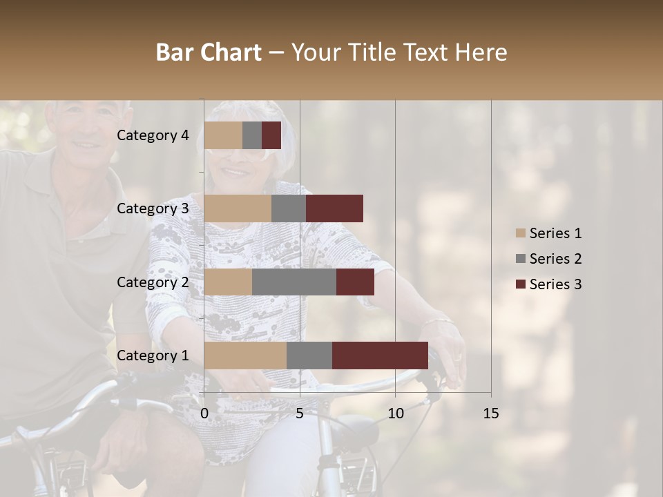 A Man And A Woman Riding A Bike In The Woods PowerPoint Template