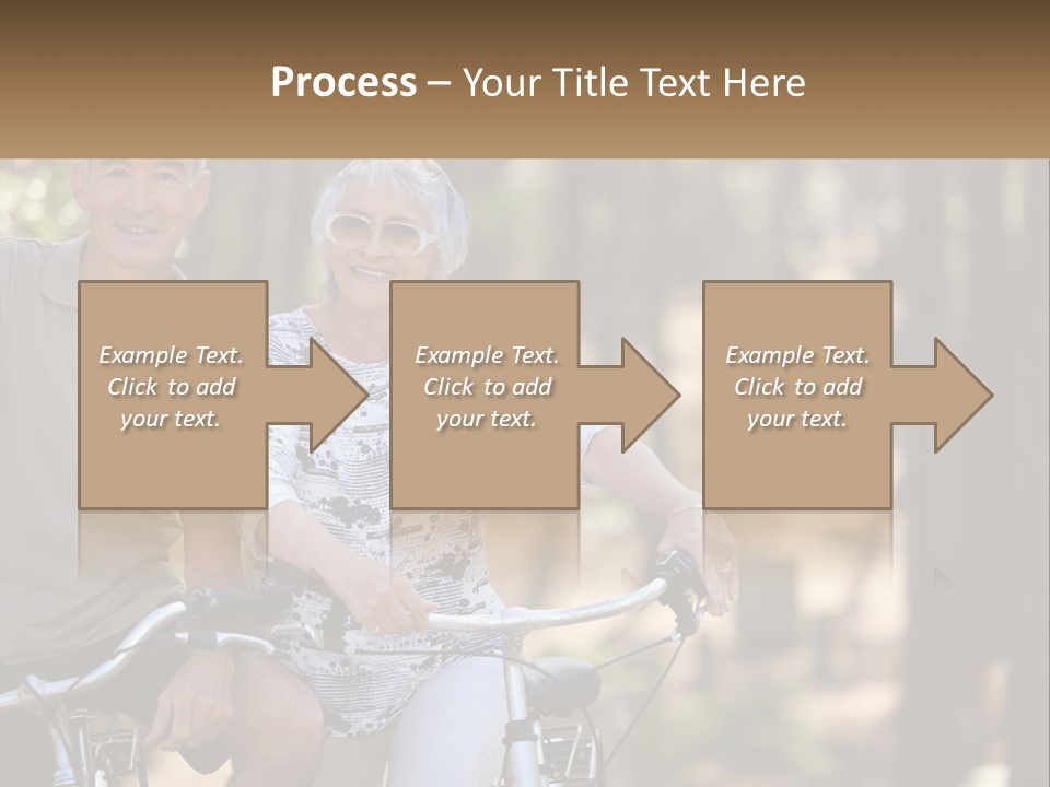 A Man And A Woman Riding A Bike In The Woods PowerPoint Template