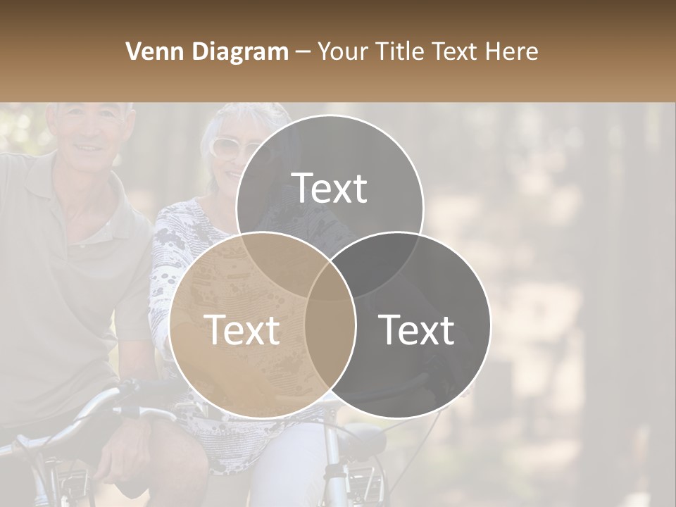 A Man And A Woman Riding A Bike In The Woods PowerPoint Template