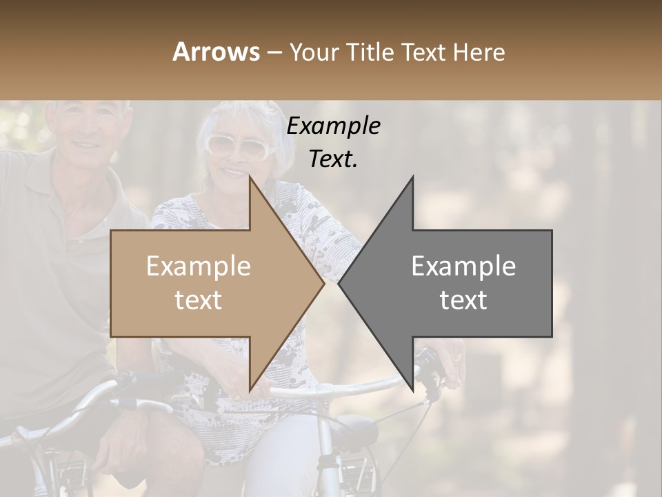 A Man And A Woman Riding A Bike In The Woods PowerPoint Template