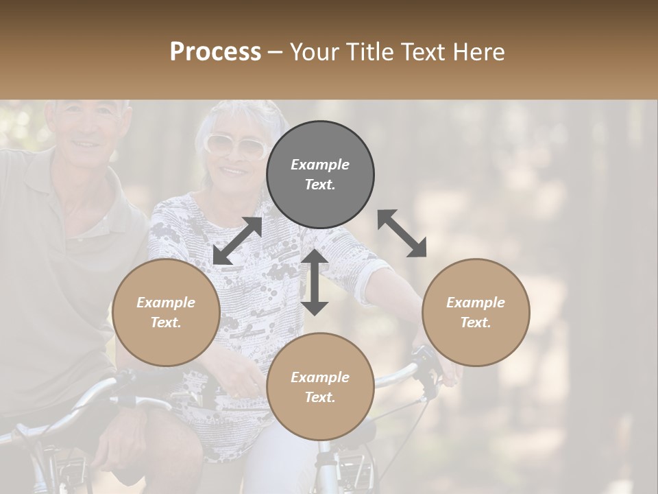 A Man And A Woman Riding A Bike In The Woods PowerPoint Template
