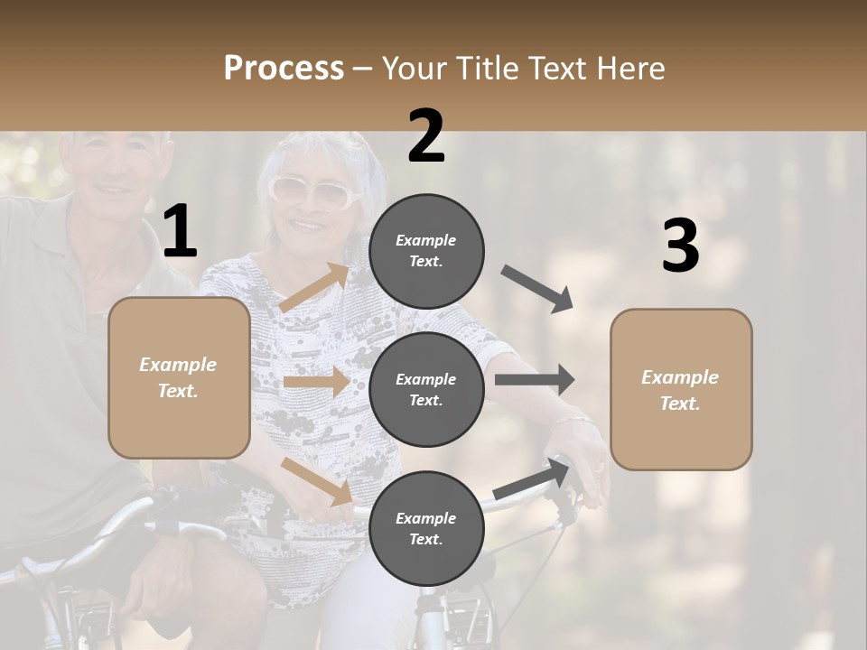 A Man And A Woman Riding A Bike In The Woods PowerPoint Template