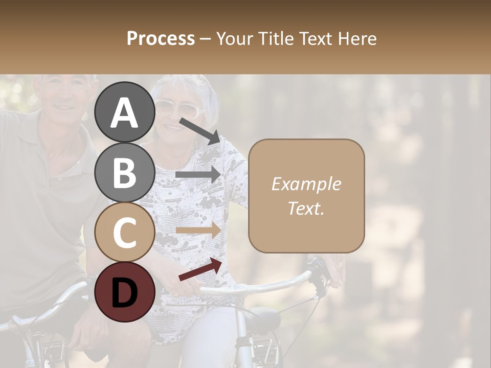 A Man And A Woman Riding A Bike In The Woods PowerPoint Template