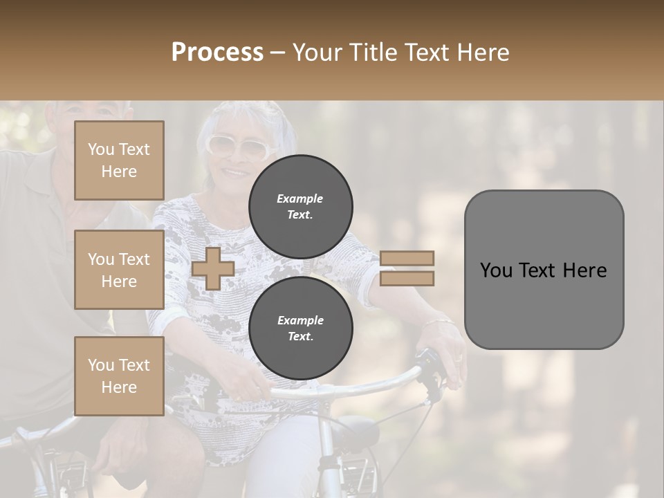 A Man And A Woman Riding A Bike In The Woods PowerPoint Template
