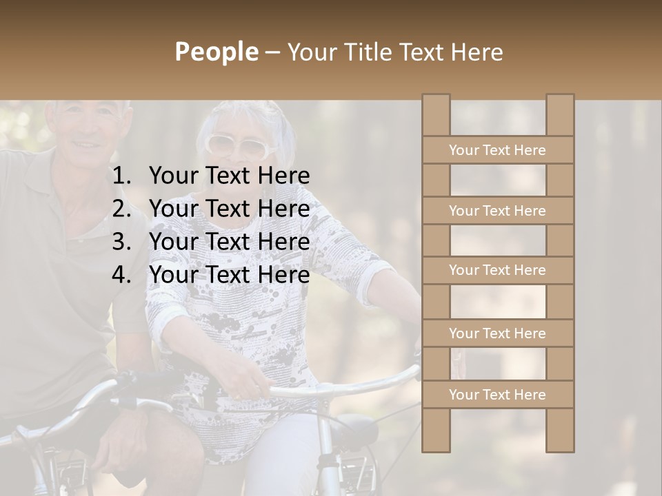 A Man And A Woman Riding A Bike In The Woods PowerPoint Template