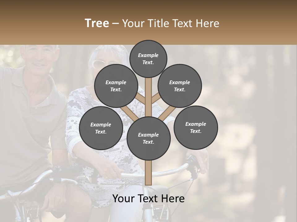 A Man And A Woman Riding A Bike In The Woods PowerPoint Template
