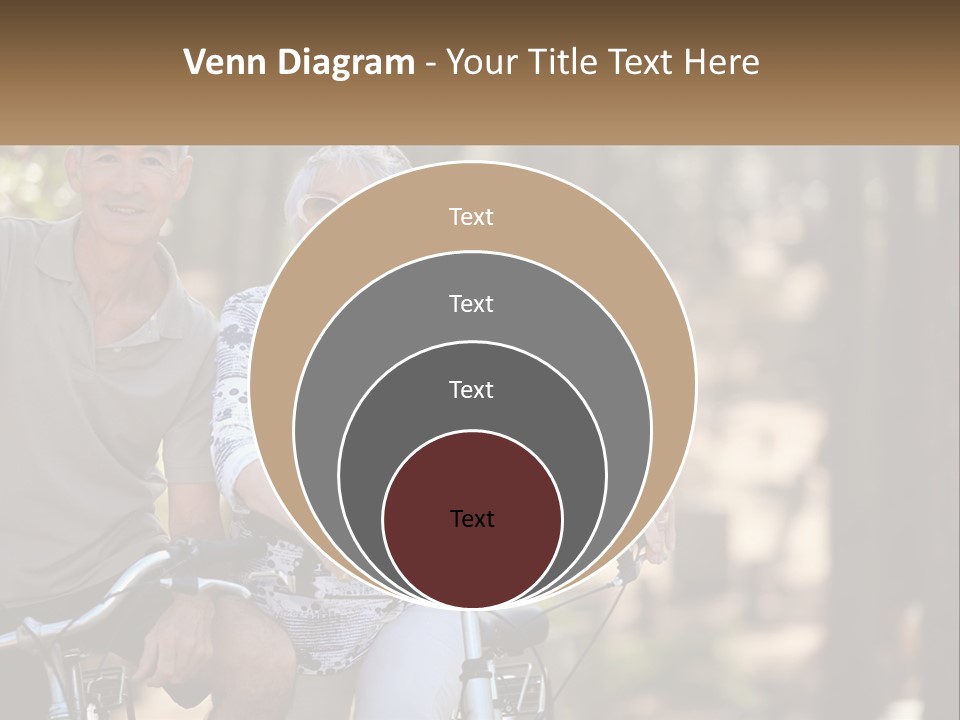 A Man And A Woman Riding A Bike In The Woods PowerPoint Template