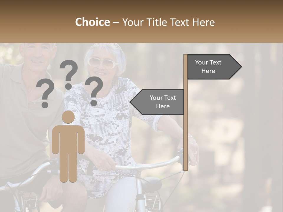 A Man And A Woman Riding A Bike In The Woods PowerPoint Template