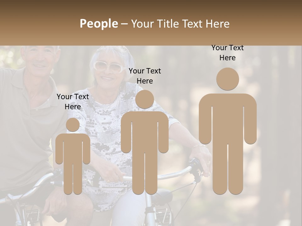 A Man And A Woman Riding A Bike In The Woods PowerPoint Template