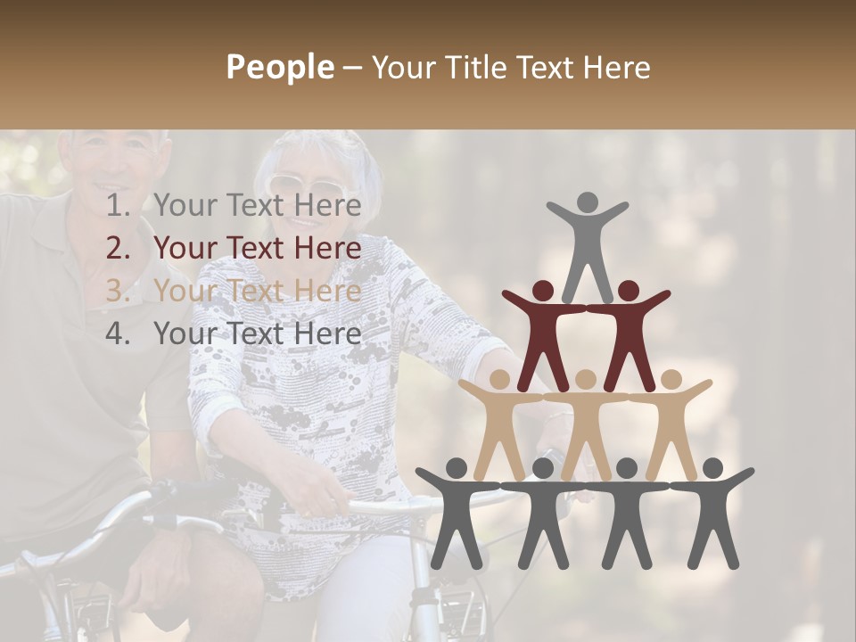 A Man And A Woman Riding A Bike In The Woods PowerPoint Template