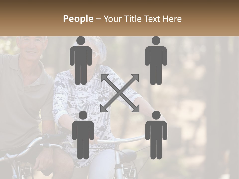 A Man And A Woman Riding A Bike In The Woods PowerPoint Template
