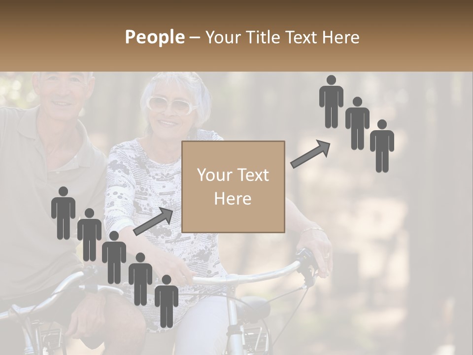 A Man And A Woman Riding A Bike In The Woods PowerPoint Template