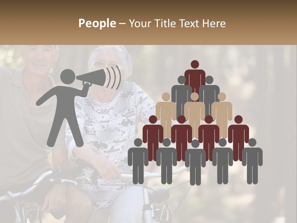 A Man And A Woman Riding A Bike In The Woods PowerPoint Template