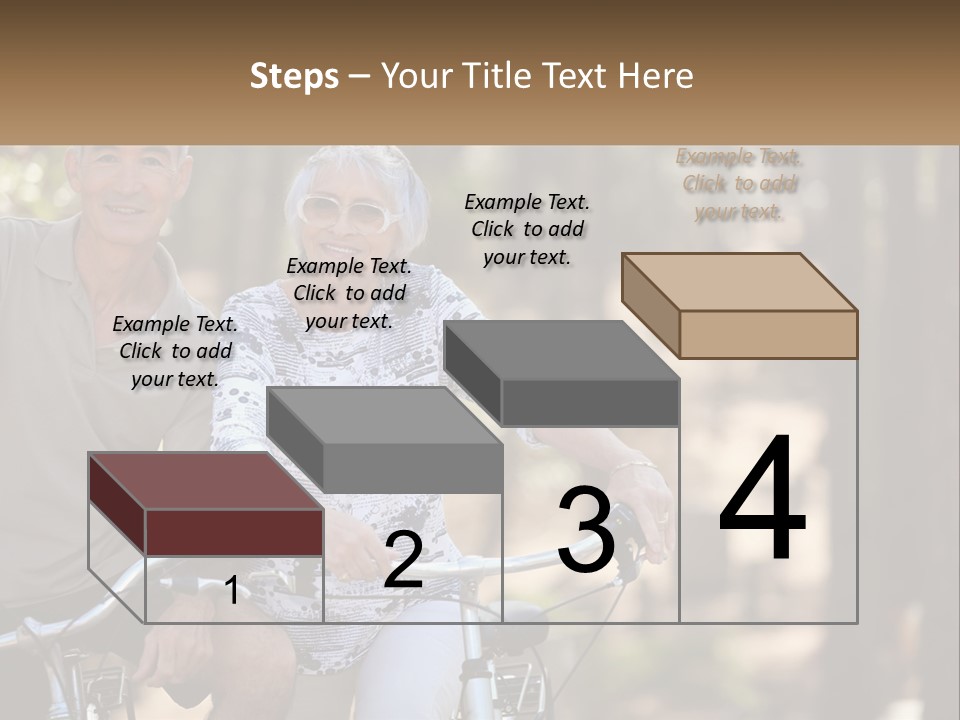 A Man And A Woman Riding A Bike In The Woods PowerPoint Template