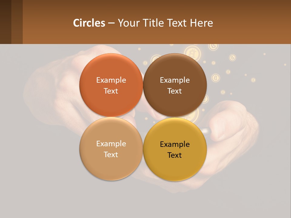 A Person Holding A Cell Phone With A Bitcoin Coming Out Of It PowerPoint Template