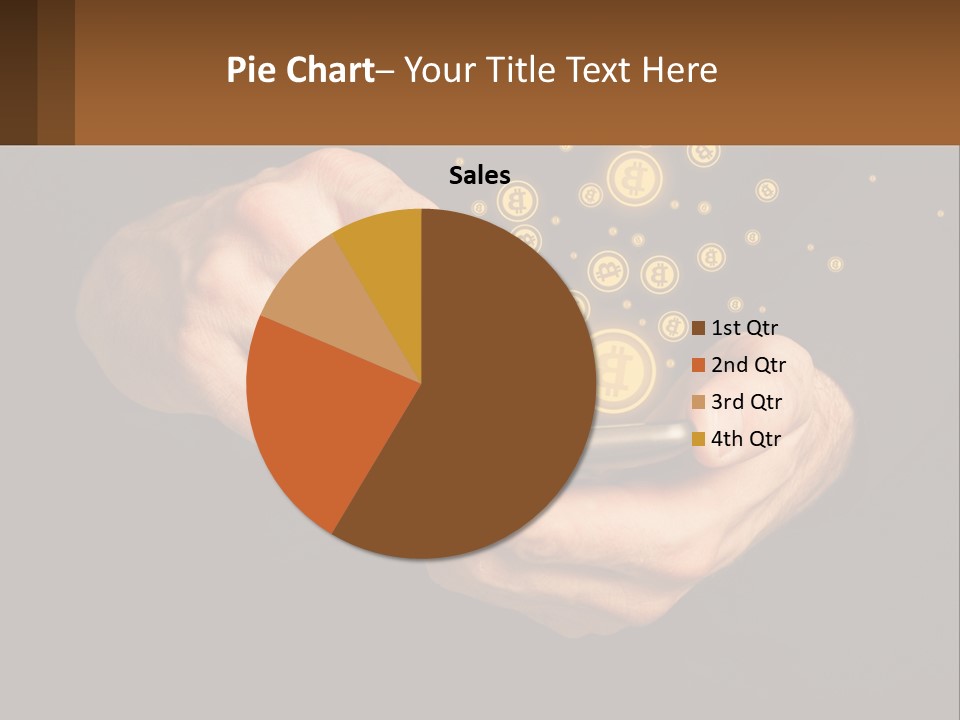A Person Holding A Cell Phone With A Bitcoin Coming Out Of It PowerPoint Template