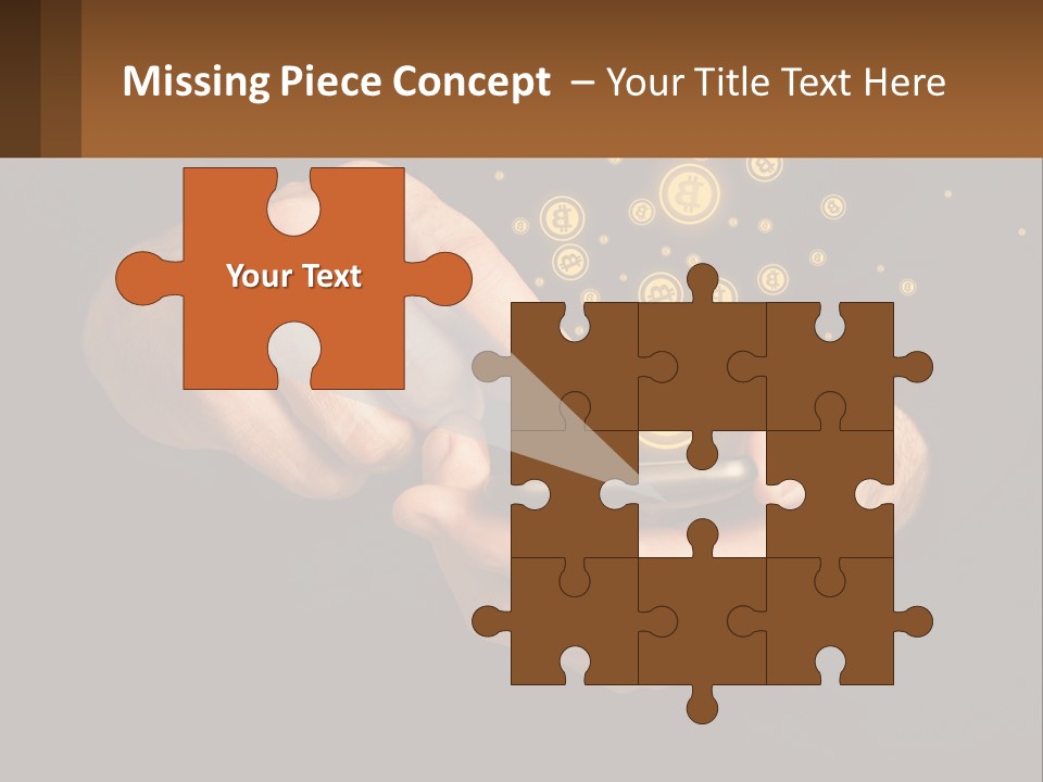 A Person Holding A Cell Phone With A Bitcoin Coming Out Of It PowerPoint Template