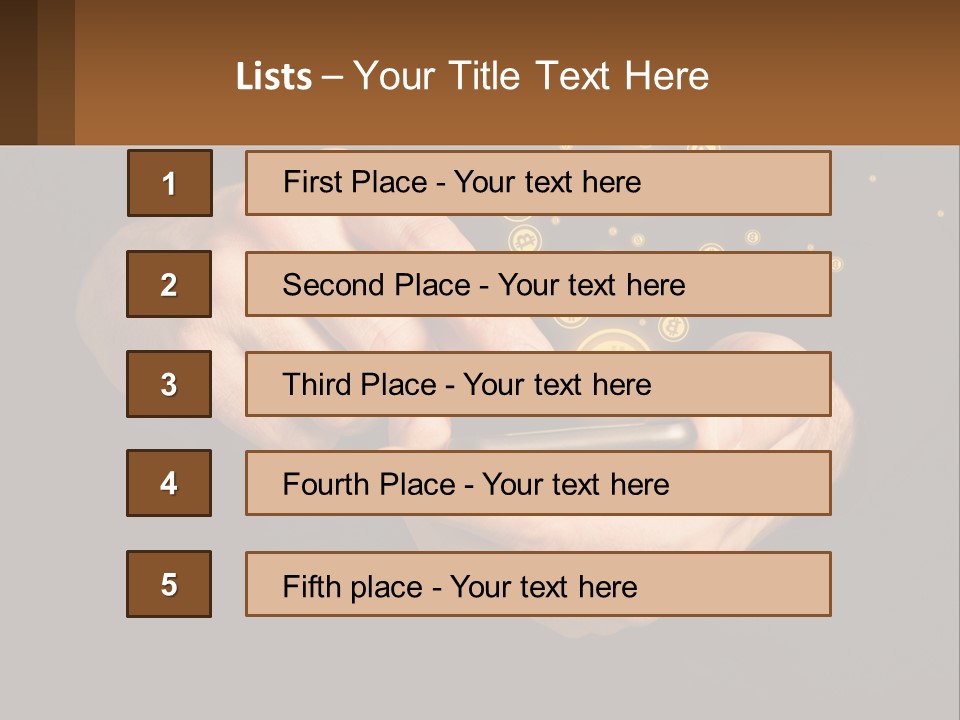 A Person Holding A Cell Phone With A Bitcoin Coming Out Of It PowerPoint Template