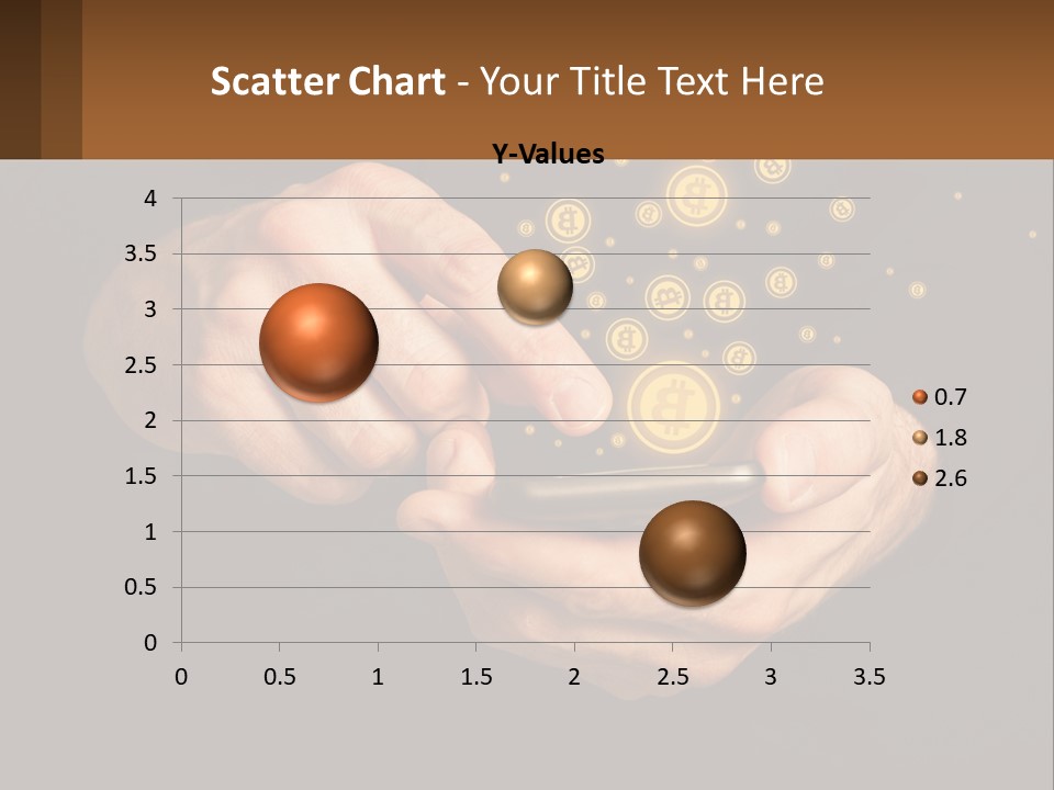 A Person Holding A Cell Phone With A Bitcoin Coming Out Of It PowerPoint Template