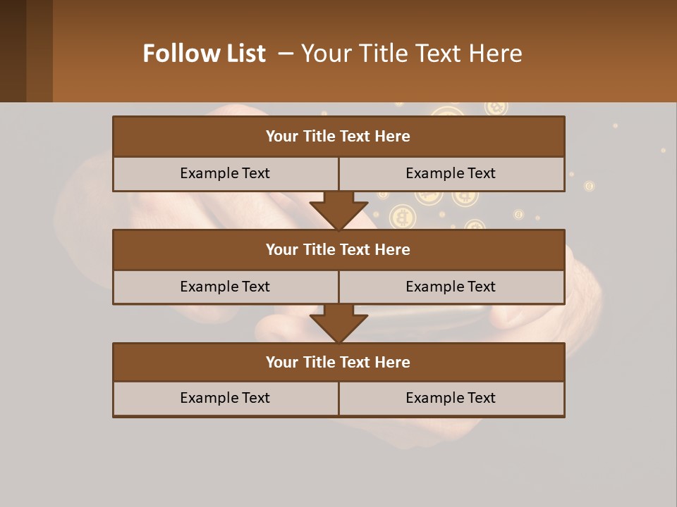 A Person Holding A Cell Phone With A Bitcoin Coming Out Of It PowerPoint Template