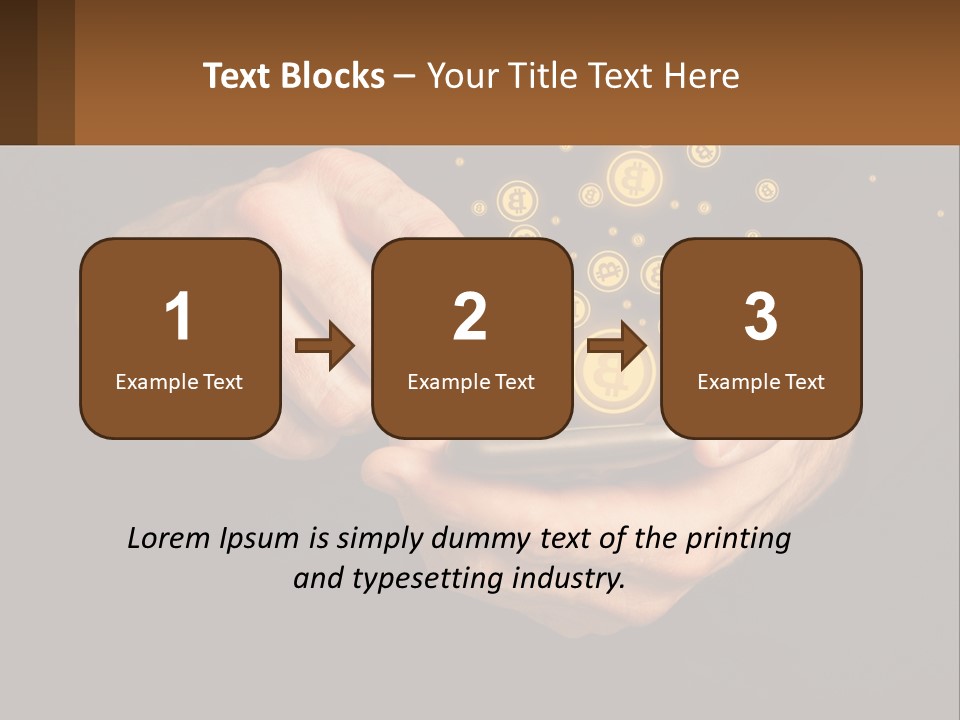 A Person Holding A Cell Phone With A Bitcoin Coming Out Of It PowerPoint Template