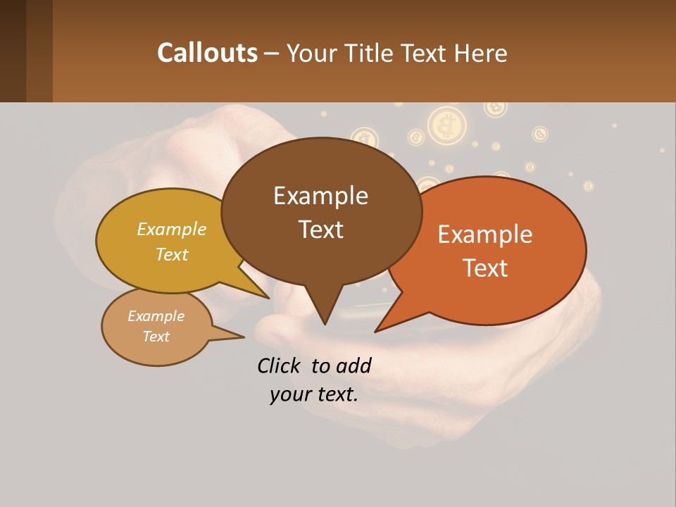 A Person Holding A Cell Phone With A Bitcoin Coming Out Of It PowerPoint Template