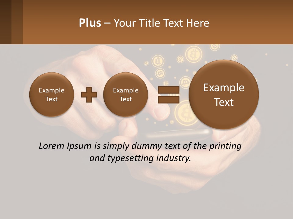 A Person Holding A Cell Phone With A Bitcoin Coming Out Of It PowerPoint Template