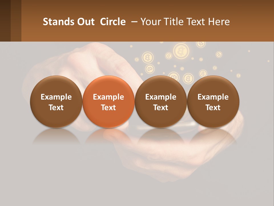 A Person Holding A Cell Phone With A Bitcoin Coming Out Of It PowerPoint Template