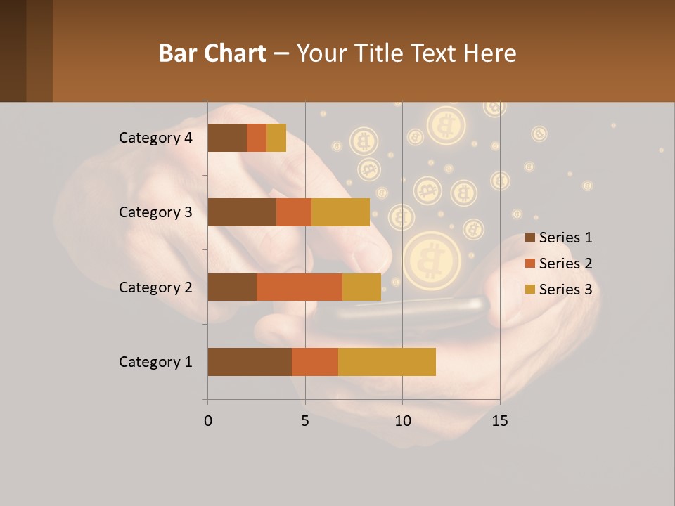 A Person Holding A Cell Phone With A Bitcoin Coming Out Of It PowerPoint Template