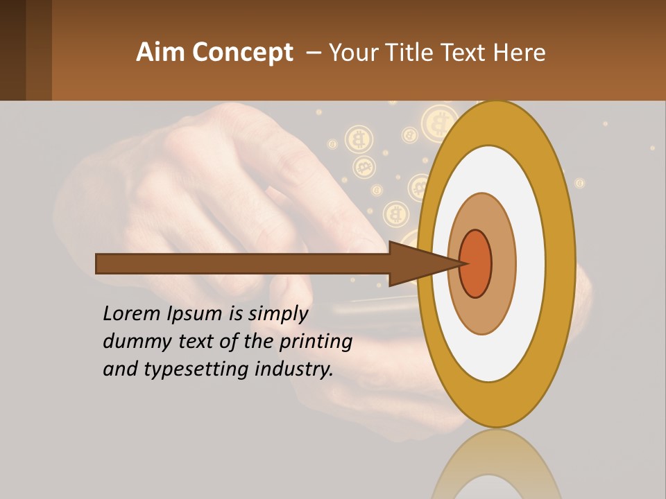 A Person Holding A Cell Phone With A Bitcoin Coming Out Of It PowerPoint Template