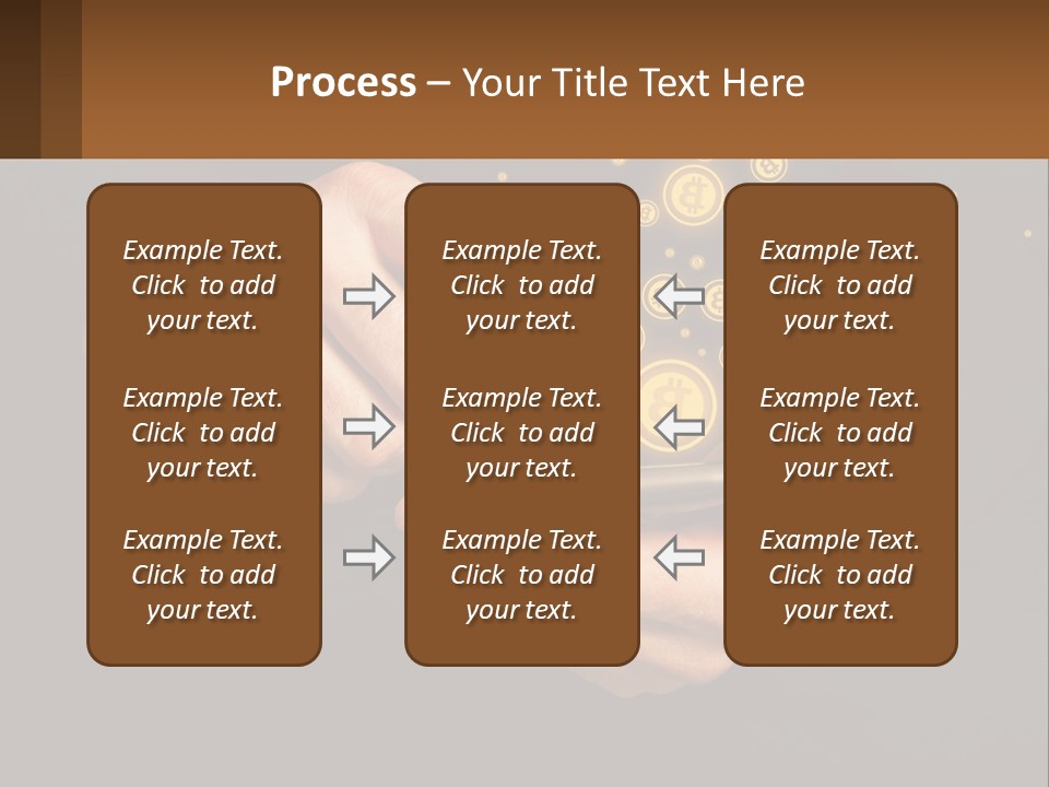 A Person Holding A Cell Phone With A Bitcoin Coming Out Of It PowerPoint Template