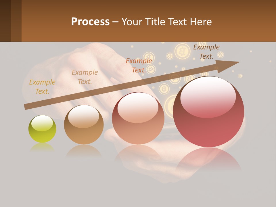 A Person Holding A Cell Phone With A Bitcoin Coming Out Of It PowerPoint Template