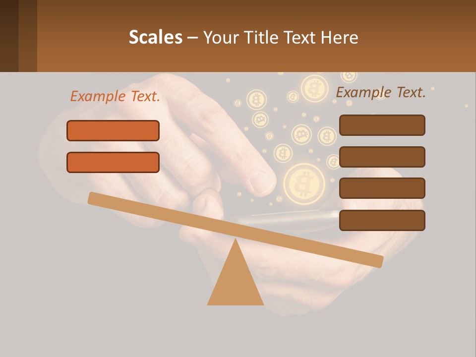 A Person Holding A Cell Phone With A Bitcoin Coming Out Of It PowerPoint Template