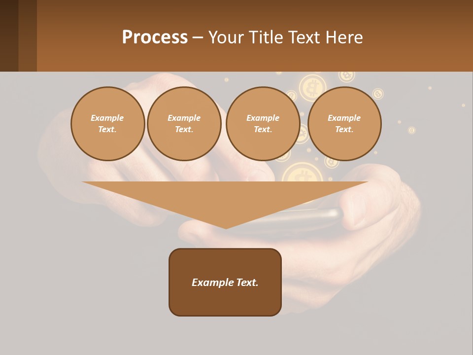 A Person Holding A Cell Phone With A Bitcoin Coming Out Of It PowerPoint Template