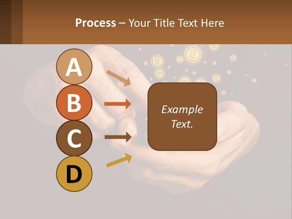 A Person Holding A Cell Phone With A Bitcoin Coming Out Of It PowerPoint Template