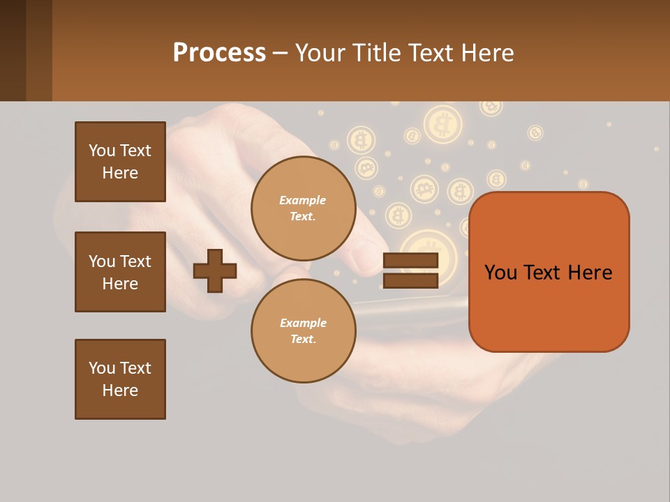 A Person Holding A Cell Phone With A Bitcoin Coming Out Of It PowerPoint Template