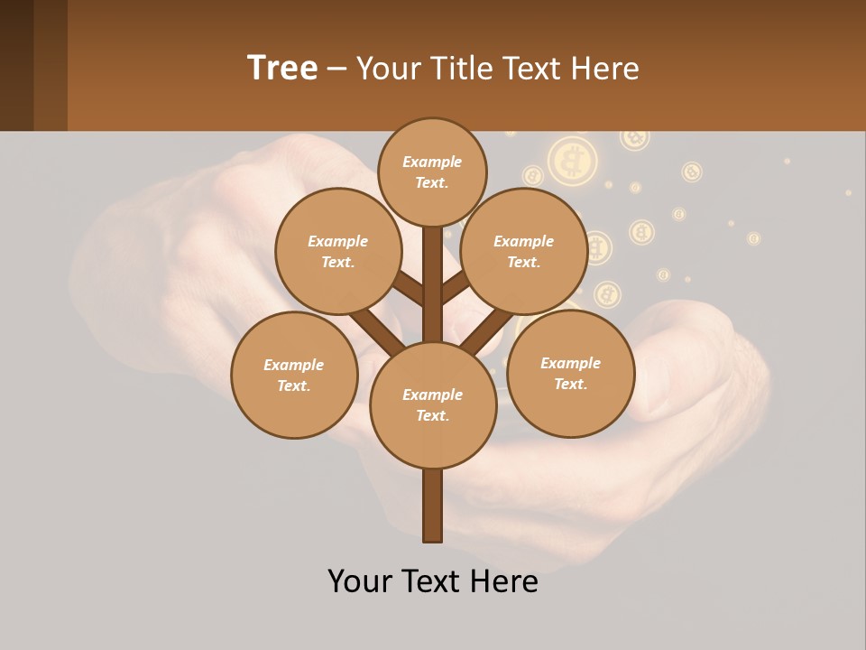 A Person Holding A Cell Phone With A Bitcoin Coming Out Of It PowerPoint Template