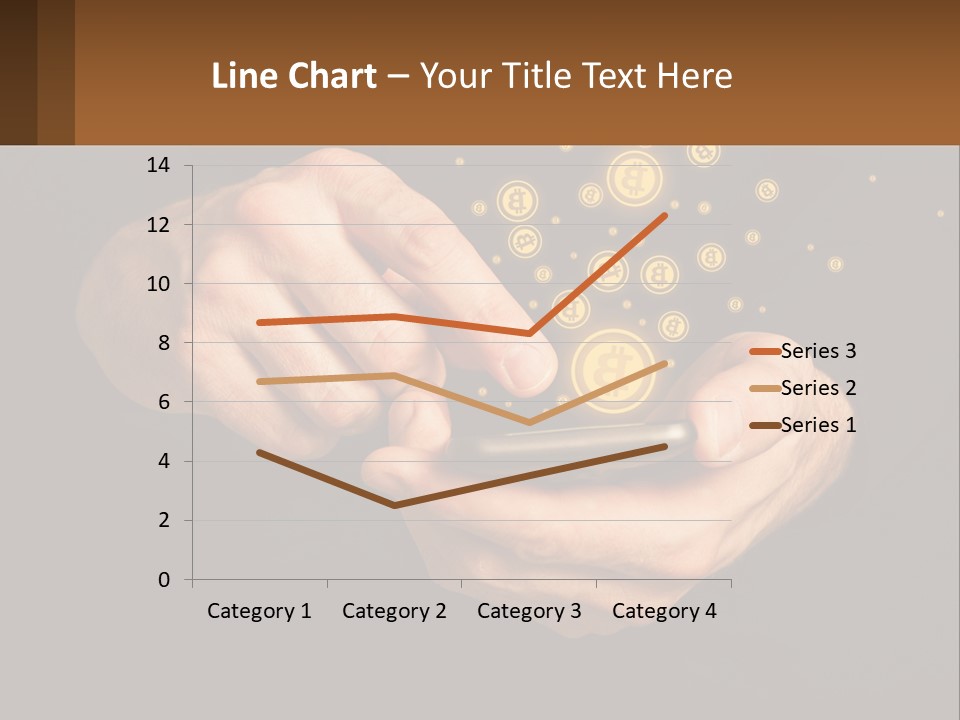 A Person Holding A Cell Phone With A Bitcoin Coming Out Of It PowerPoint Template