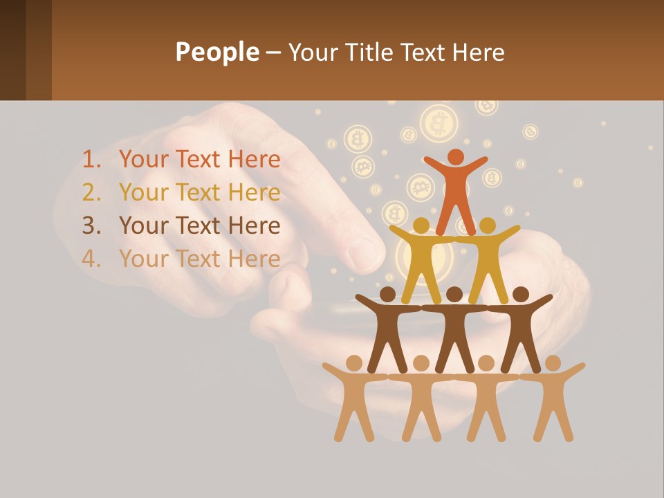 A Person Holding A Cell Phone With A Bitcoin Coming Out Of It PowerPoint Template