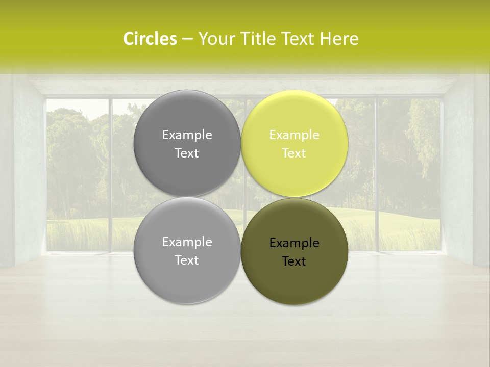 An Empty Room With A View Of A Green Field PowerPoint Template