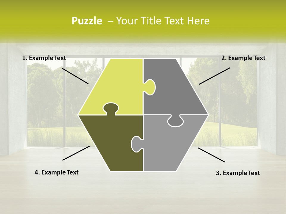 An Empty Room With A View Of A Green Field PowerPoint Template