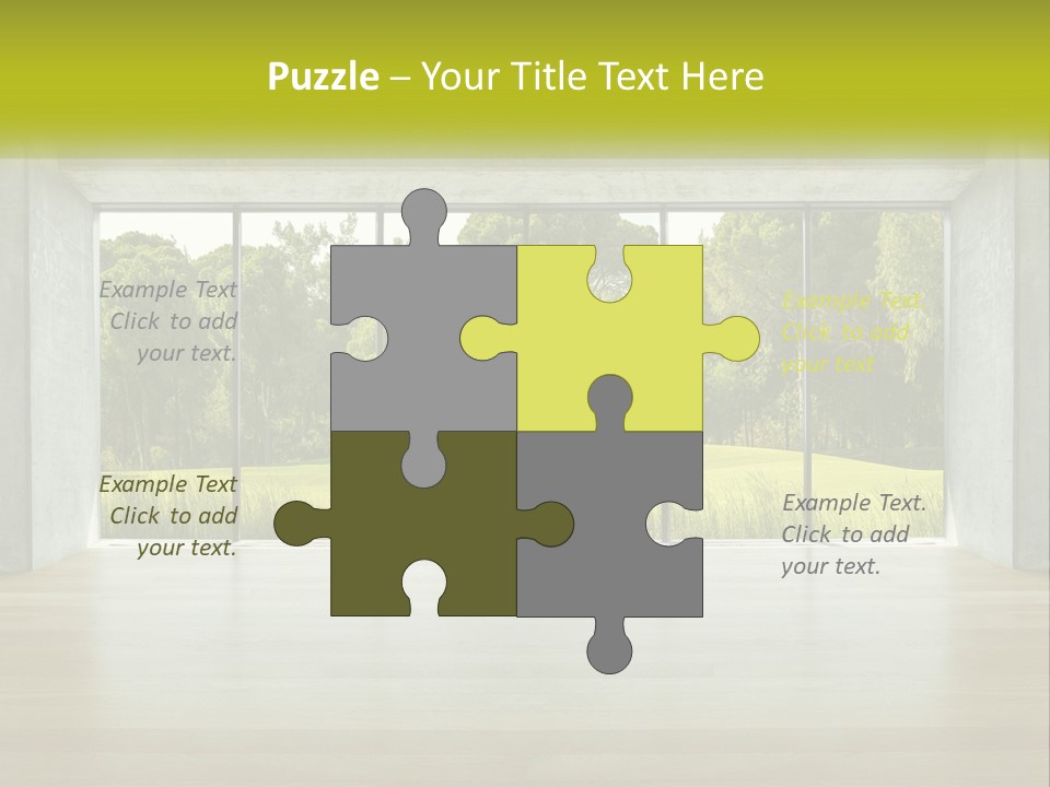 An Empty Room With A View Of A Green Field PowerPoint Template