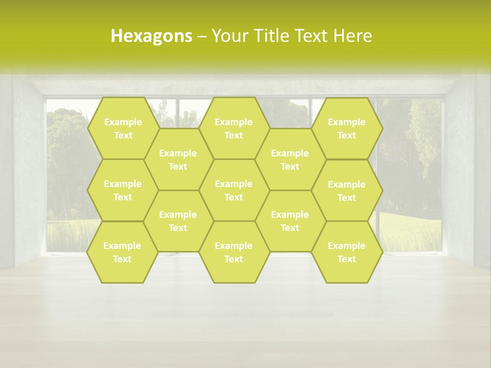 An Empty Room With A View Of A Green Field PowerPoint Template