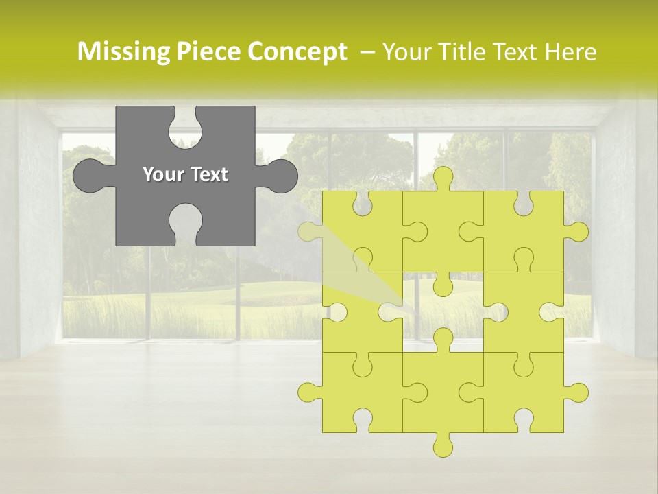 An Empty Room With A View Of A Green Field PowerPoint Template