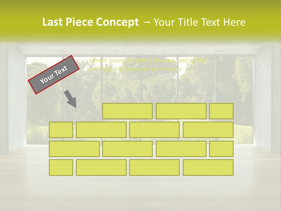 An Empty Room With A View Of A Green Field PowerPoint Template
