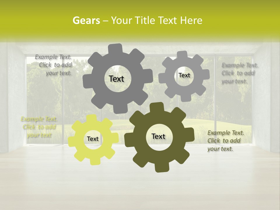 An Empty Room With A View Of A Green Field PowerPoint Template