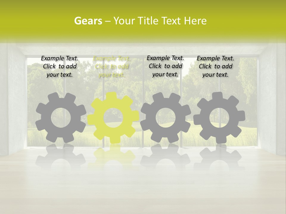 An Empty Room With A View Of A Green Field PowerPoint Template