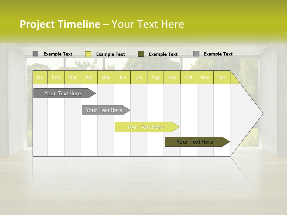 An Empty Room With A View Of A Green Field PowerPoint Template